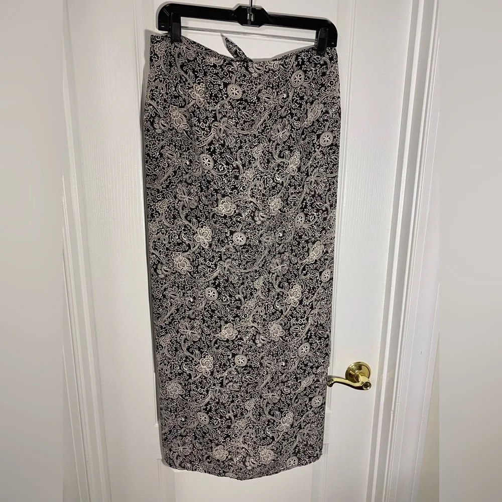 Vintage WHBM Tie Waist Pencil Maxi Sarong USA MADE XXS White House Black Market